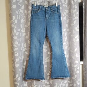 Flared Blue Denim Jeans
